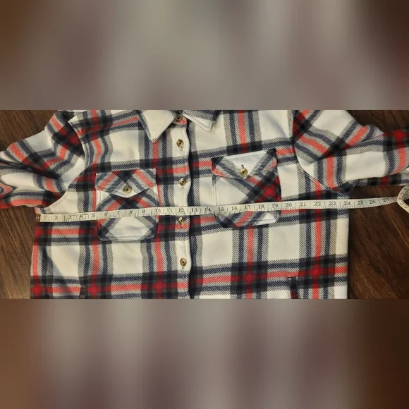 Sage Collective Red and Tan Shacket Size XL - Picture 8 of 9